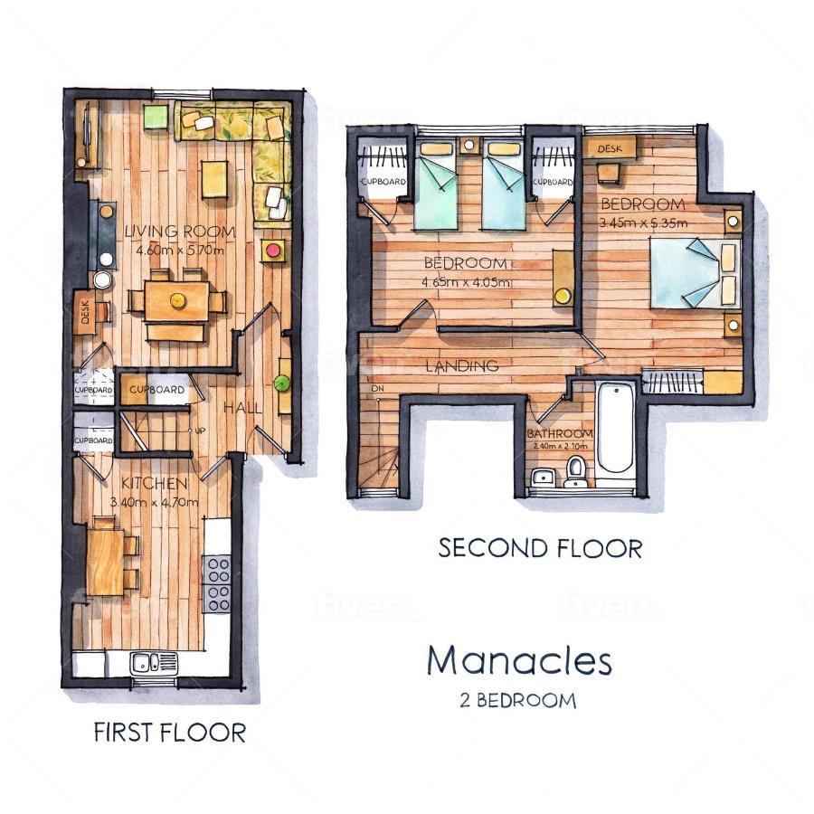 Manacles - Spacious Flat Near Beach With Sea Views & Parking Falmouth Buitenkant foto